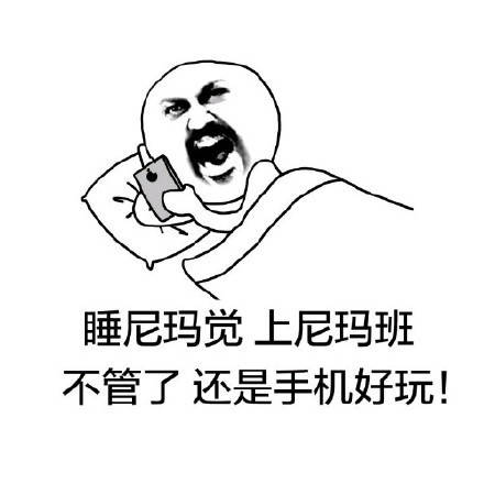 睡前玩手机的搞笑图片