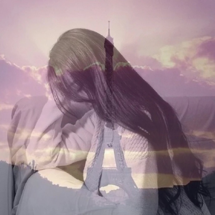 画中画唯美意境女生图片