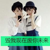 带字的两人闺蜜头像_情谊比天大