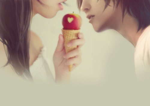 非主流情侣图片一左一右