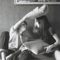 黑白意境情侣头像