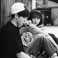 黑白意境情侣头像