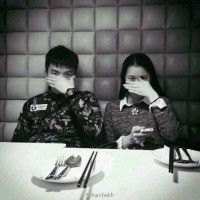 黑白意境情侣头像