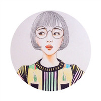 卡通头像短发女生