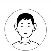 男生黑白简笔画头像卡通简约男生头像