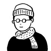 男生黑白简笔画头像