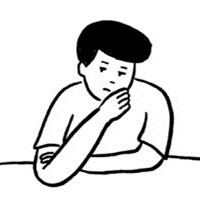 男生黑白简笔画头像