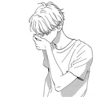 男生黑白简笔画头像