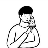 男生黑白简笔画头像