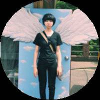 一左一右的扣扣圆形情侣头像