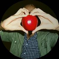 一左一右的扣扣圆形情侣头像