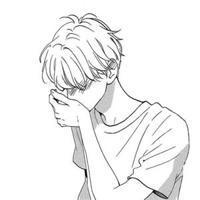 素描的伤感男生卡通头像