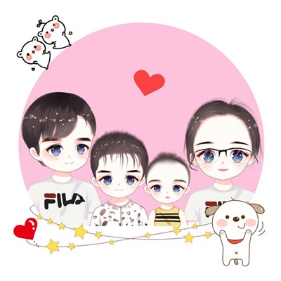 一家人的微信头像五人(精选12张)