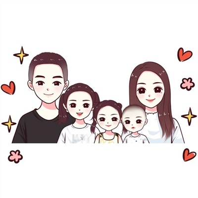 一家人的微信头像五人(精选12张)