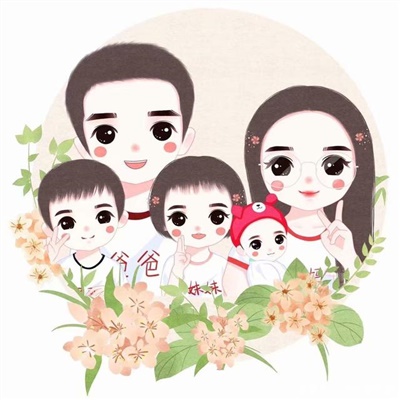 一家人的微信头像五人(精选12张)