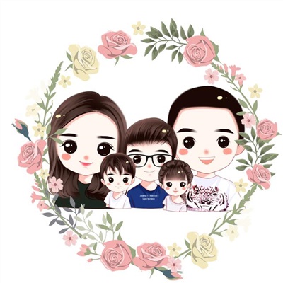 一家人的微信头像五人(精选12张)