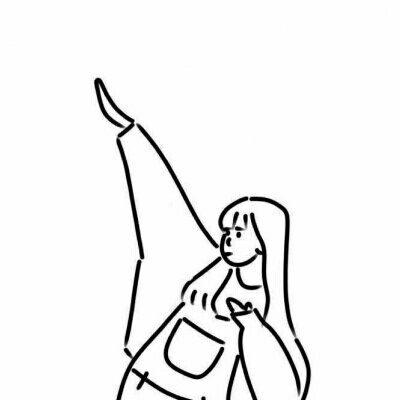 高清简单好看的人物简笔画微信头像图片(32张)