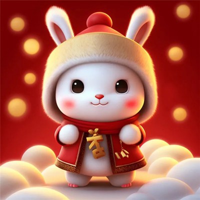 兔子好运发财可爱微信头像(精选24张)