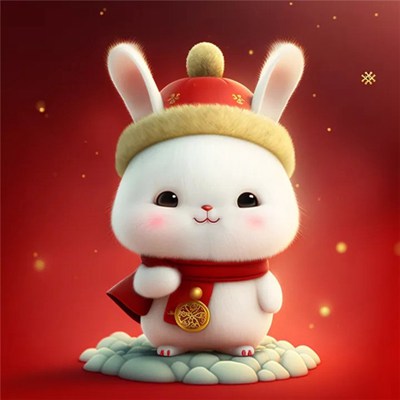 兔子好运发财可爱微信头像(精选24张)