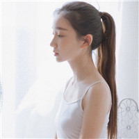 侧脸扎马尾辫女生头像(18张)