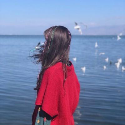 微信美女海边背影头像(16张)
