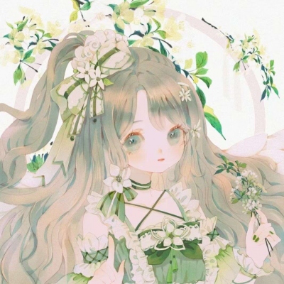 清新绿色森系女生头像二次元(18张)