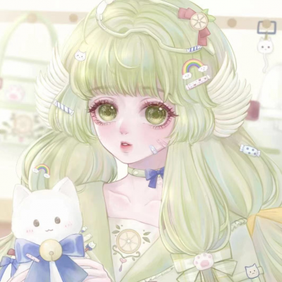 清新绿色森系女生头像二次元(18张)