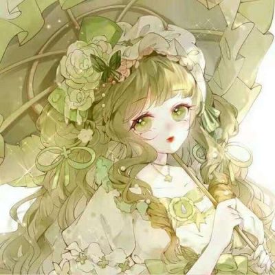 清新绿色森系女生头像二次元(18张)