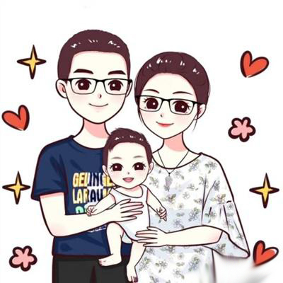 三口之家的卡通头像(优选25张)