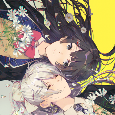 手绘闺蜜头像两人一人一张(精选16张)