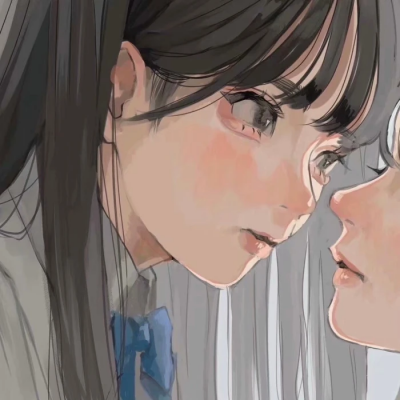 手绘闺蜜头像两人一人一张(精选16张)