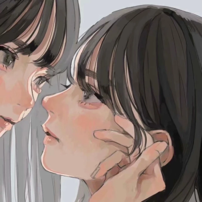 手绘闺蜜头像两人一人一张(精选16张)