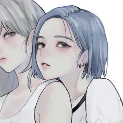 手绘闺蜜头像两人一人一张(精选16张)
