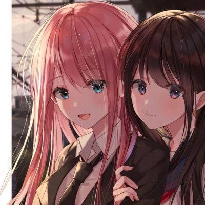 手绘闺蜜头像两人一人一张(精选16张)