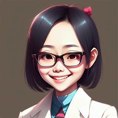 戴眼镜卡通女生微信头像(精选18张)