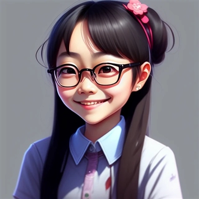 戴眼镜卡通女生微信头像(精选18张)