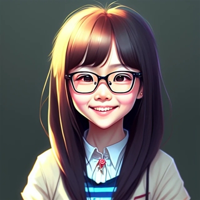 戴眼镜卡通女生微信头像(精选18张)