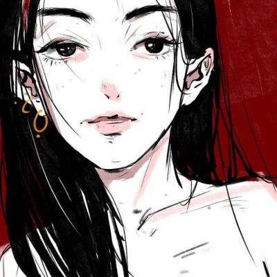 女生黑白手绘动漫头像图片大全(优选22张)