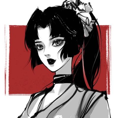 女生黑白手绘动漫头像图片大全(优选22张)