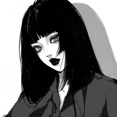 女生黑白手绘动漫头像图片大全(优选22张)