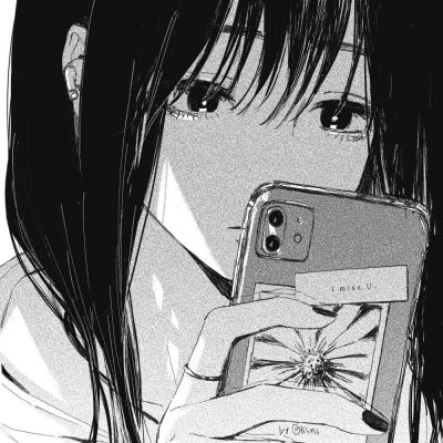 女生黑白手绘动漫头像图片大全(优选22张)