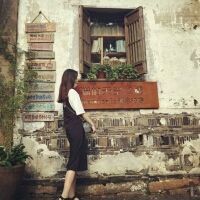 一男一女分开的情侣头像