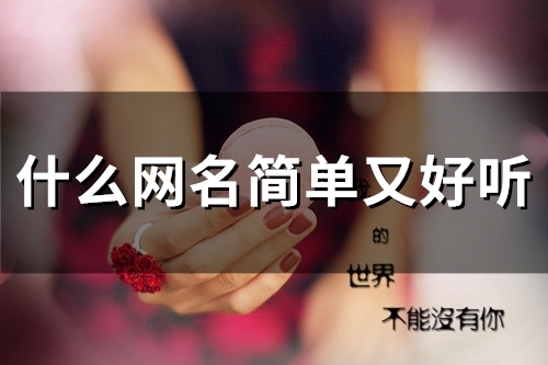 什么网名简单又好听(46个)