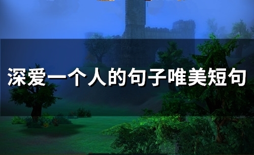 深爱一个人的句子唯美短句(精选50句)