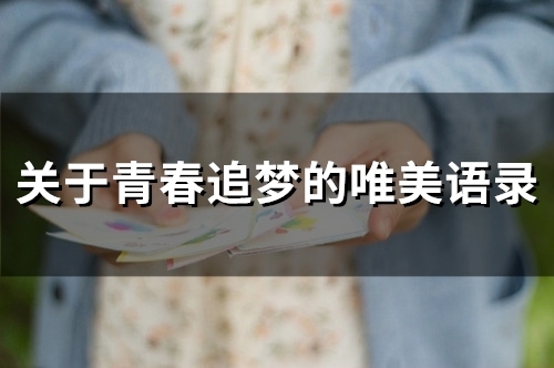 关于青春追梦的唯美语录(53句)