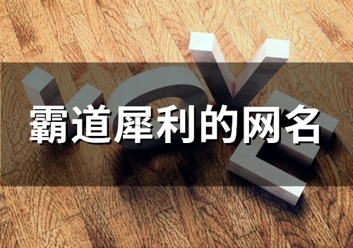 霸道犀利的网名(精选159个)