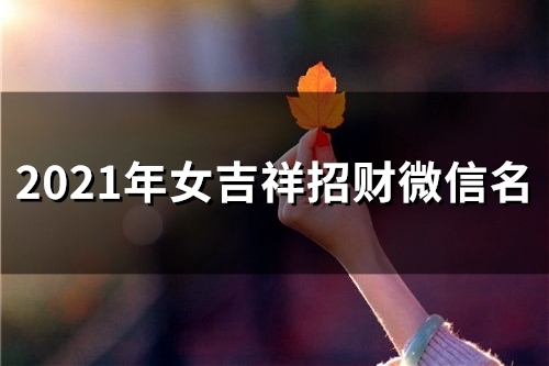 2023年女吉祥招财微信名(优选91个) 2023年女吉祥招财微信名(优选91个)