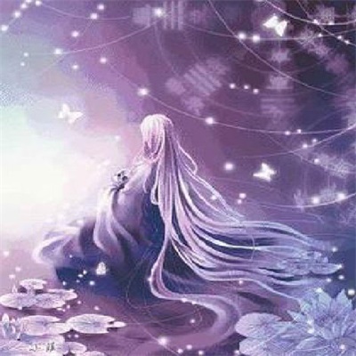 梦幻冰紫色星空少女头像(18张)