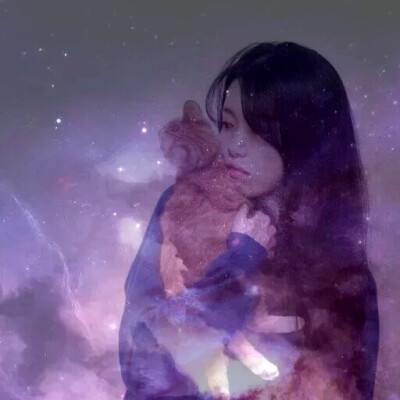 梦幻冰紫色星空少女头像(18张)