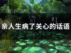 亲人生病了关心的话语(精选55句)